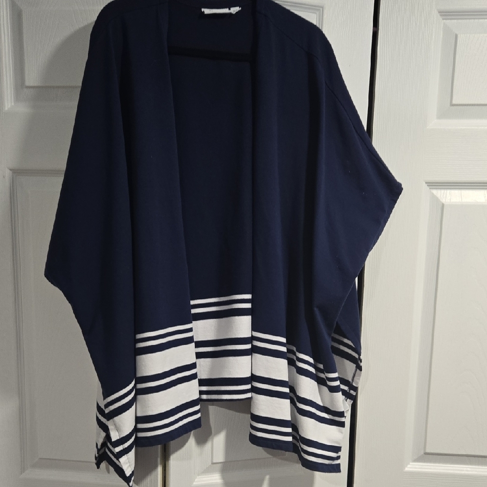 Navy and White D & Co. Oversized Cape